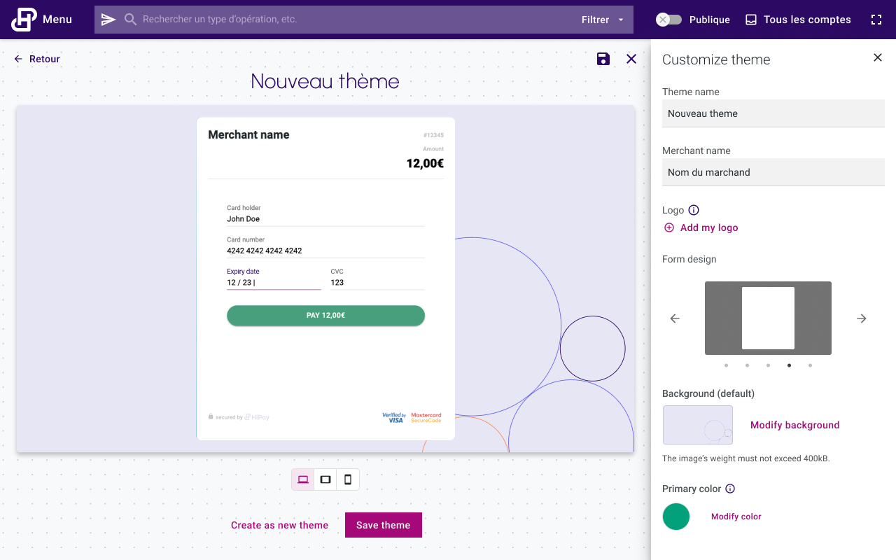 PI - Hosted page HiPay PI - Hosted page HiPay